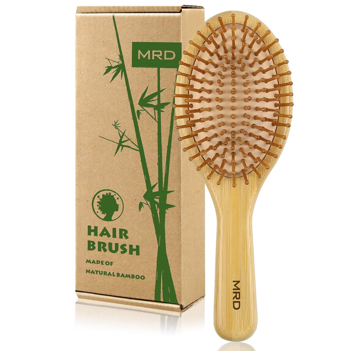 MRD Natural Bamboo Paddle Hair Brush - Detangling Brush for Thick, Thin, Curly, Dry Hair | Scalp Massage for Women & Men - görsel 1