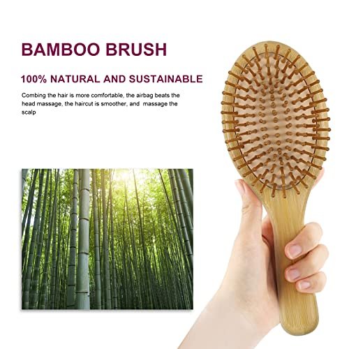 MRD Natural Bamboo Paddle Hair Brush - Detangling Brush for Thick, Thin, Curly, Dry Hair | Scalp Massage for Women & Men - görsel 6