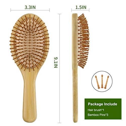 MRD Natural Bamboo Paddle Hair Brush - Detangling Brush for Thick, Thin, Curly, Dry Hair | Scalp Massage for Women & Men - görsel 8