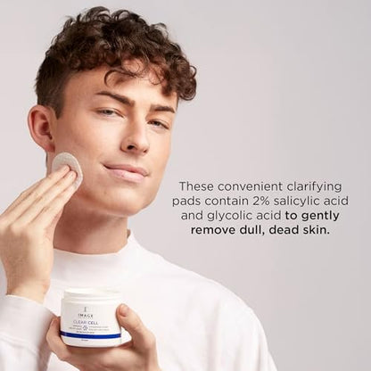 IMAGE Skincare CLEAR CELL Salicylic Clarifying Pads - Exfoliating Wipes for Oily & Prone Skin, 60 Count Avelisse