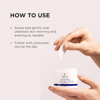 IMAGE Skincare CLEAR CELL Salicylic Clarifying Pads - Exfoliating Wipes for Oily & Prone Skin, 60 Count Avelisse