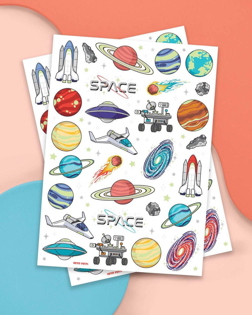 xo, Fetti Space + Planets Glow in Dark Temporary Tattoos for Kids - 50 pcs | Alien Birthday Party Supplies, Astronaut Favors & Rocket Ship Decorations - görsel 4