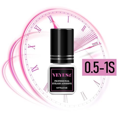 VEYES INC Extra Strong Eyelash Extension Glue – 1 Sec Drying, 8 Weeks Retention, Black Professional Lash Adhesive Avelisse