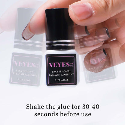 VEYES INC Extra Strong Eyelash Extension Glue – 1 Sec Drying, 8 Weeks Retention, Black Professional Lash Adhesive Avelisse