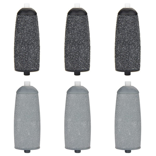 6-Pack Replacement Roller Heads for Flawless Pedi – Coarse & Fine Diamond Roller Refills Compatible with Finishing Touch Flawless Pedi