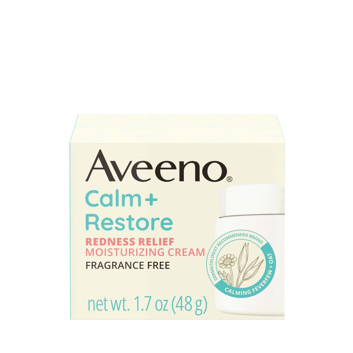 Aveeno Calm + Restore Facial Moisturizer for Redness Relief, Non-Comedogenic, Ceramide & Vitamin B5, Hypoallergenic, Fragrance-Free, 1.7 oz - görsel 1