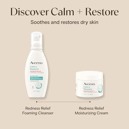 Aveeno Calm + Restore Facial Moisturizer for Redness Relief, Non-Comedogenic, Ceramide & Vitamin B5, Hypoallergenic, Fragrance-Free, 1.7 oz - görsel 16