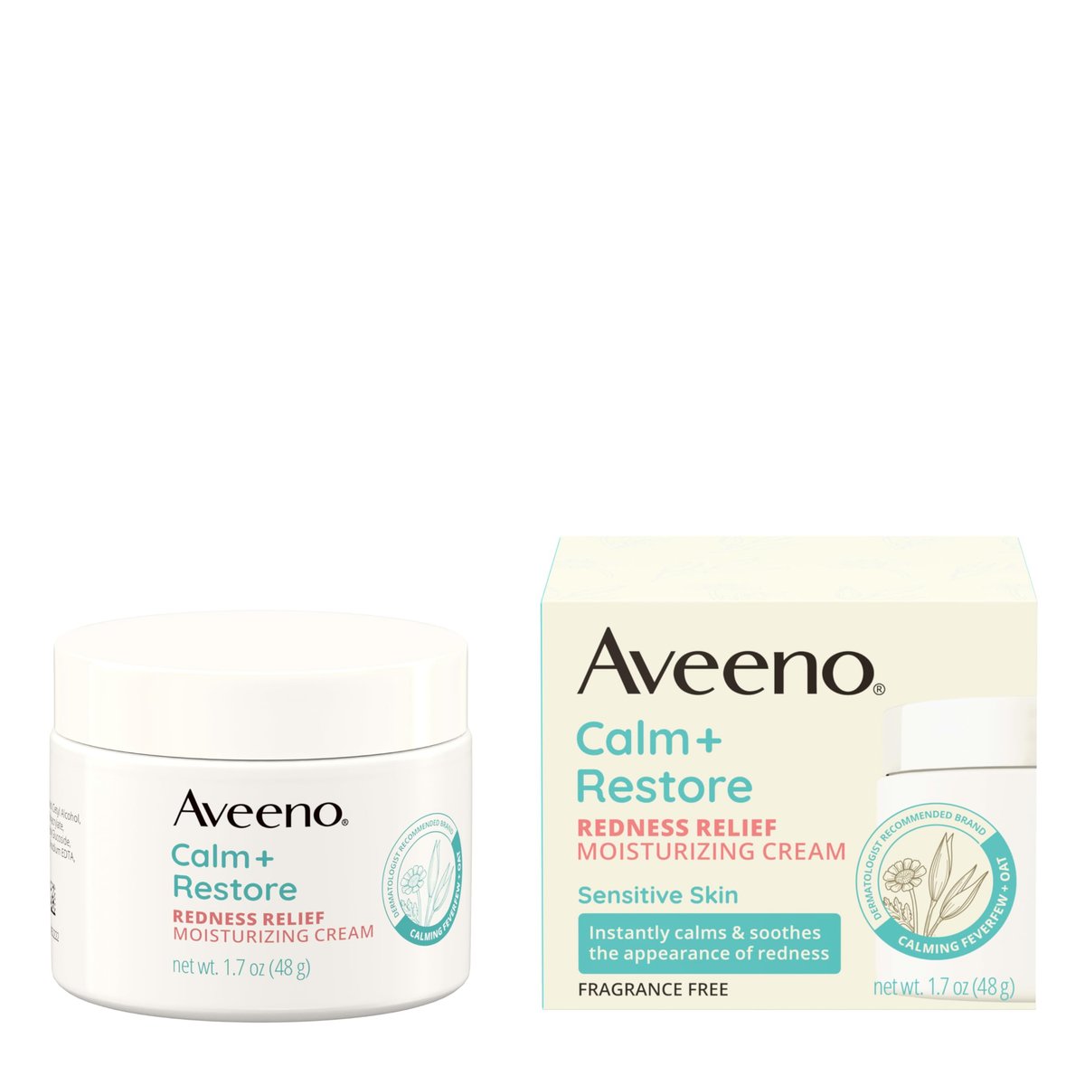 Aveeno Calm + Restore Facial Moisturizer for Redness Relief, Non-Comedogenic, Ceramide & Vitamin B5, Hypoallergenic, Fragrance-Free, 1.7 oz - görsel 17