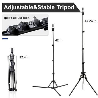 23 Inch Canvas Block Wig Head with 47 Inch Tripod Stand - SZCY LLC Mannequin Head for Wig Display, Styling, and Practice with Wig Caps, T C Pins & Brush Avelisse