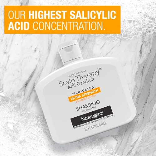 Neutrogena Scalp Therapy Anti-Dandruff Extra Strength Medicated Shampoo with 3% Salicylic Acid, Fragrance Free, 12 fl. oz - görsel 10