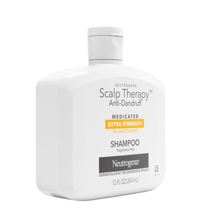 Neutrogena Scalp Therapy Anti-Dandruff Extra Strength Medicated Shampoo with 3% Salicylic Acid, Fragrance Free, 12 fl. oz