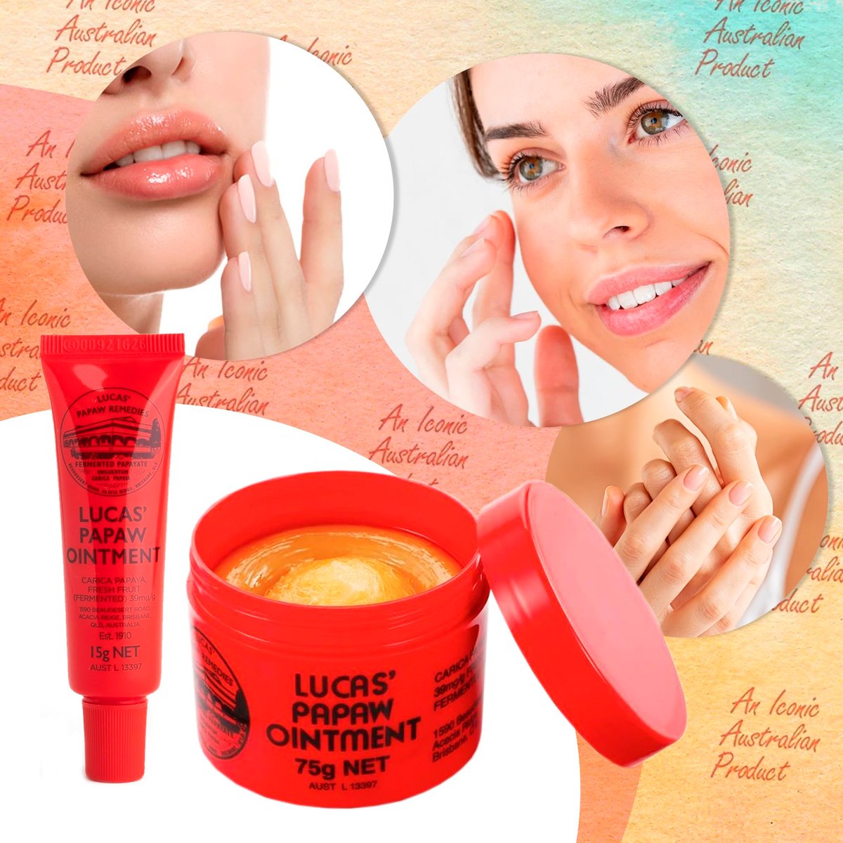 Lucas Papaw Ointment 75g Jar & 15g Tube with Lip Applicator – Fermented Papaya Skin Balm, Multipurpose Ointment, Made in Australia Avelisse