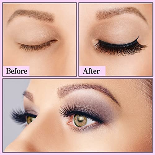 KATGE Magnetic Eyelashes and Eyeliner Kit – 12 Pairs Reusable 3D Natural False Lashes with Eyeliner and Tweezers, No Glue Needed (Black) - görsel 8