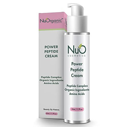 NuOrganic Peptide Face Cream - Anti Aging, Wrinkles, Firming & Tone - Patented PhytoCellular Science - Vegan, 1.7 oz