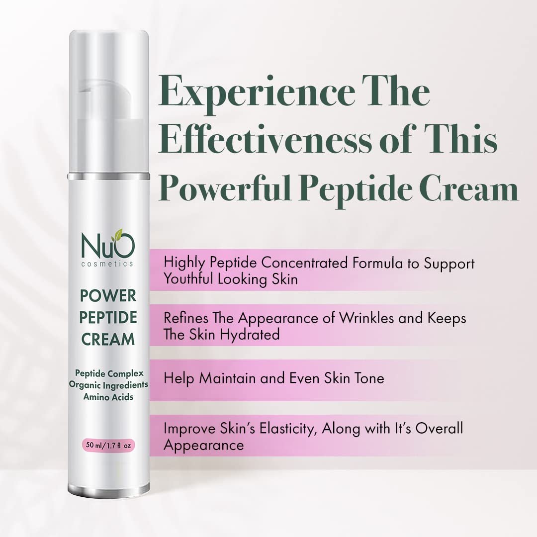 NuOrganic Peptide Face Cream - Anti Aging, Wrinkles, Firming & Tone - Patented PhytoCellular Science - Vegan, 1.7 oz - görsel 4