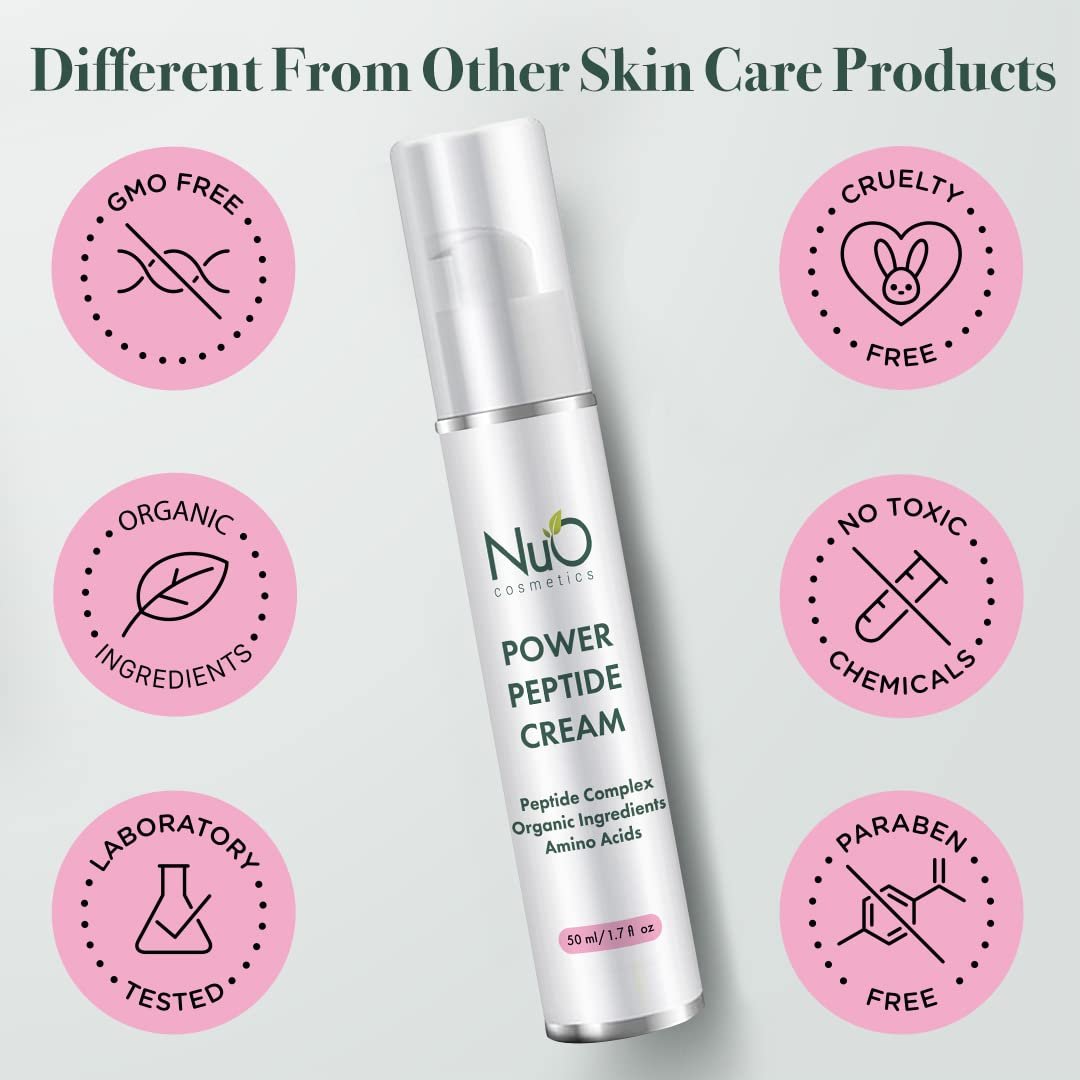 NuOrganic Peptide Face Cream - Anti Aging, Wrinkles, Firming & Tone - Patented PhytoCellular Science - Vegan, 1.7 oz - görsel 8
