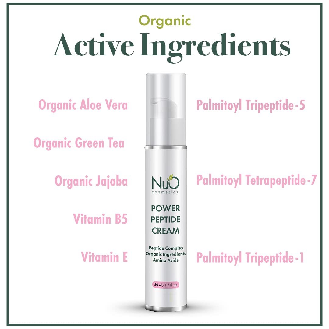 NuOrganic Peptide Face Cream - Anti Aging, Wrinkles, Firming & Tone - Patented PhytoCellular Science - Vegan, 1.7 oz - görsel 6