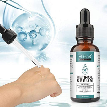 ELBBUB Day-Night Anti Aging Vitamin C Serum & Retinol Serum for Face with Retinol & Amino Acids – Boost Skin Collagen, Hydrate & Plump Skin Facial Serum