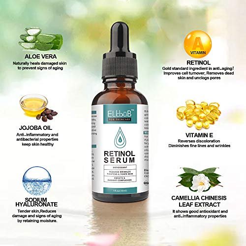 ELBBUB Day-Night Anti Aging Vitamin C Serum & Retinol Serum for Face with Retinol & Amino Acids – Boost Skin Collagen, Hydrate & Plump Skin Facial Serum - görsel 14