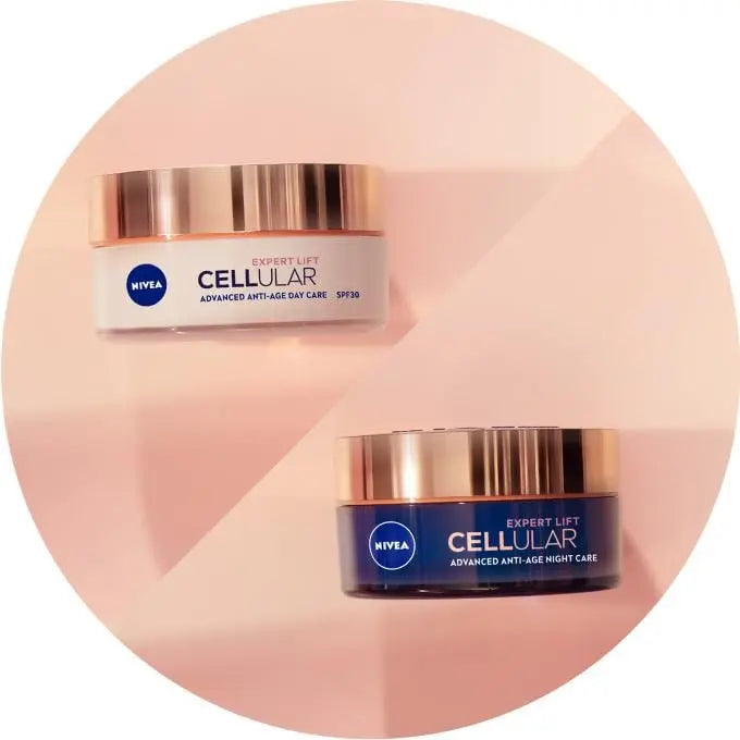 NIVEA Cellular Expert Lift Anti-Age Face Cream Set – Day & Night Moisturizers with Bakuchiol and Dual Hyaluronic Acid, 2 x 50 ml (100 ml) – Anti-Wrinkle, Firming and Skin-Renewing Care for Mature Skin Avelisse