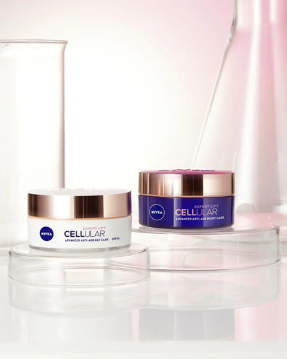 NIVEA Cellular Expert Lift Anti-Age Face Cream Set – Day & Night Moisturizers with Bakuchiol and Dual Hyaluronic Acid, 2 x 50 ml (100 ml) – Anti-Wrinkle, Firming and Skin-Renewing Care for Mature Skin Avelisse