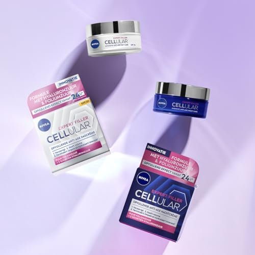 NIVEA Cellular Expert Filler Anti-Age Day & Night Face Cream Set – 2 × 50 ml – Deep Hydration, Firming & Wrinkle-Filling Moisturiser for Mature & All Skin Types - görsel 6