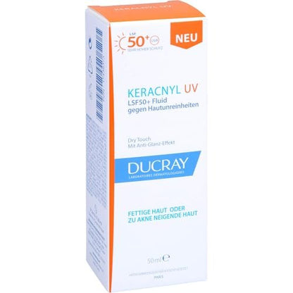 Ducray Keracnyl Anti-Imperfection Fluid SPF50+ 50ml - Oily & Acne-Prone Skin Sunscreen
