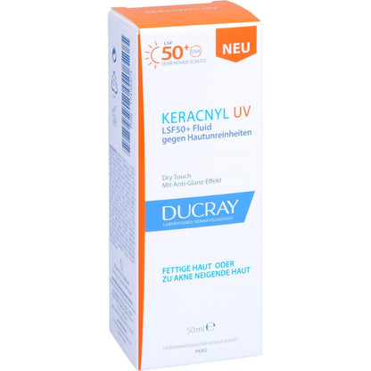 Ducray Keracnyl Anti-Imperfection Fluid SPF50+ 50ml - Oily & Acne-Prone Skin Sunscreen