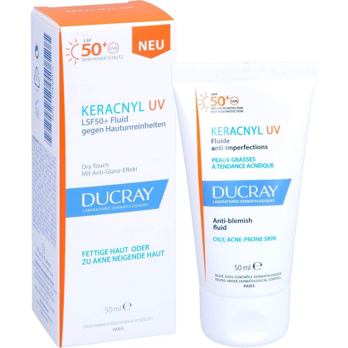 Ducray Keracnyl Anti-Imperfection Fluid SPF50+ 50ml - Oily & Acne-Prone Skin Sunscreen - görsel 5