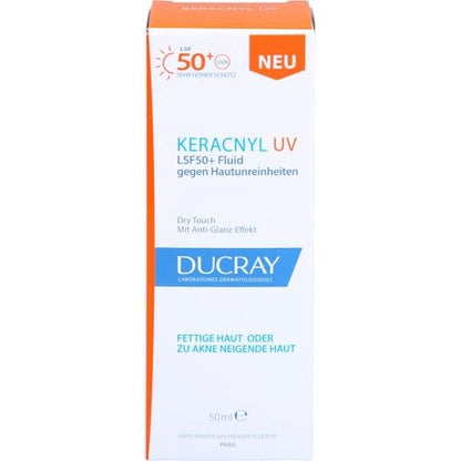Ducray Keracnyl Anti-Imperfection Fluid SPF50+ 50ml - Oily & Acne-Prone Skin Sunscreen