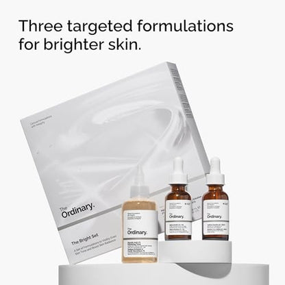 The Ordinary The Bright Set: 3-Step Regimen for Radiant, Even Skin Tone with Glycolic Acid 7% Exfoliating Toner, Alpha Arbutin 2% + HA, and Caffeine Solution 5% + EGCG Avelisse
