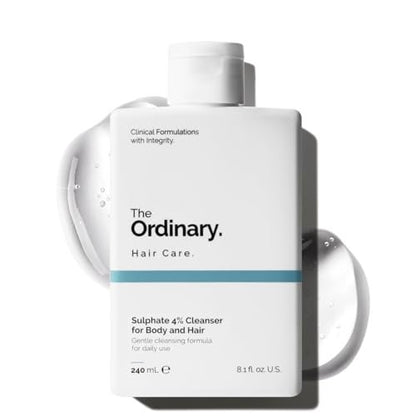 The Ordinary Sulphate 4% Cleanser for Body and Hair – Gentle Fragrance-Free Shampoo and Body Wash, 8.1 fl oz