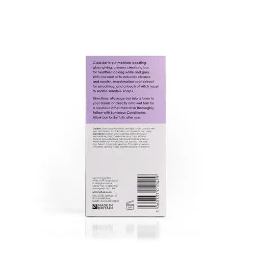 White Hot Gloss Bar Shampoo Solid Shampoo Bar (2 x 60g) for Bright Shine & Silky Soft Silver White Hair Avelisse