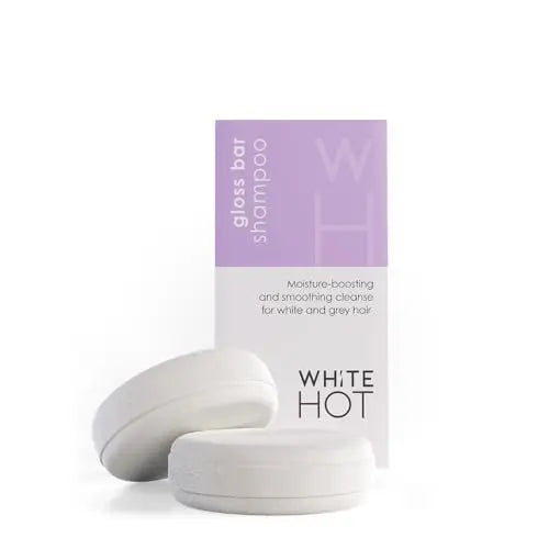 White Hot Gloss Bar Shampoo Solid Shampoo Bar (2 x 60g) for Bright Shine & Silky Soft Silver White Hair Avelisse