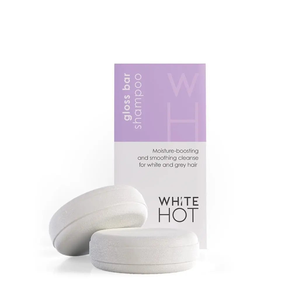 White Hot Gloss Bar Shampoo Solid Shampoo Bar (2 x 60g) for Bright Shine & Silky Soft Silver White Hair Avelisse