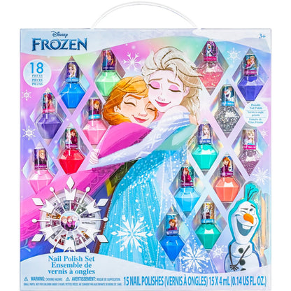 Townley Girl Disney Frozen Peel-Off Nail Polish Set - 18 Pc with Gems, Shimmery & Opaque Colors for Girls Ages 3+ Avelisse