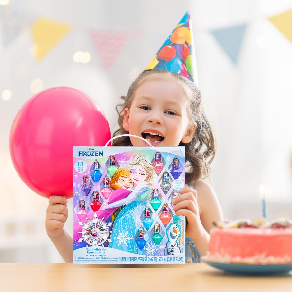 Townley Girl Disney Frozen Peel-Off Nail Polish Set - 18 Pc with Gems, Shimmery & Opaque Colors for Girls Ages 3+ Avelisse