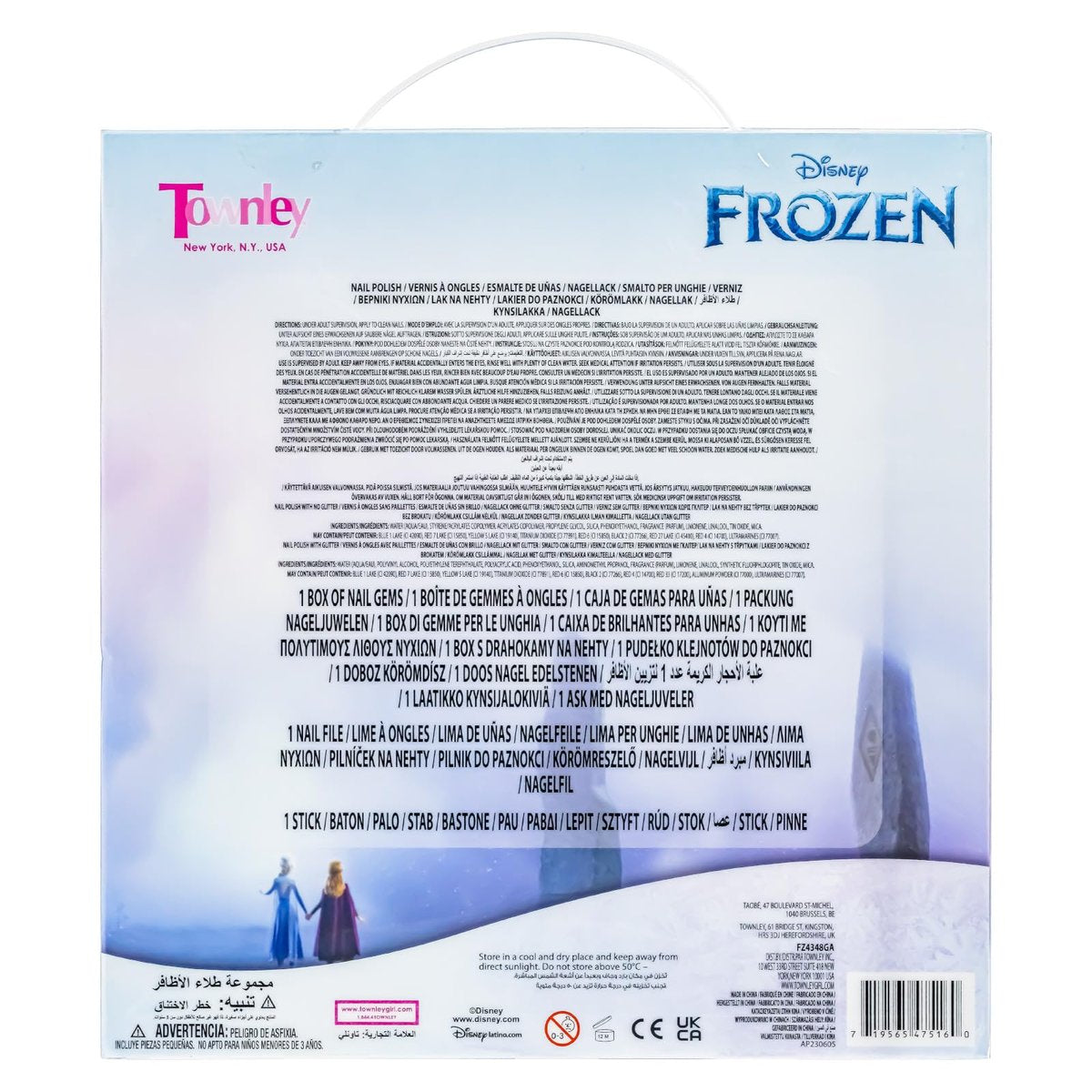 Townley Girl Disney Frozen Peel-Off Nail Polish Set - 18 Pc with Gems, Shimmery & Opaque Colors for Girls Ages 3+ Avelisse