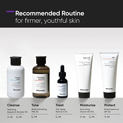 Minimalist 0.6% Retinol Serum with Coenzyme Q10 - Anti-Aging, Reduces Fine Lines & Wrinkles, Mid Strength, 30ml Avelisse