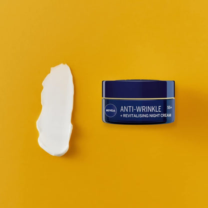 NIVEA Anti-Wrinkle Restorative Night Cream 55+ – Rich Regenerating Moisturizer with Avocado Oil, Calcium & Panthenol, 50 ml Mature Skin Care for Overnight Renewal Avelisse