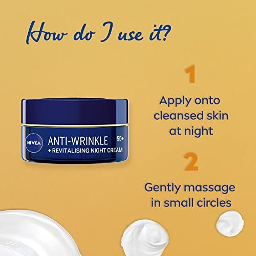 NIVEA Anti-Wrinkle Restorative Night Cream 55+ – Rich Regenerating Moisturizer with Avocado Oil, Calcium & Panthenol, 50 ml Mature Skin Care for Overnight Renewal Avelisse