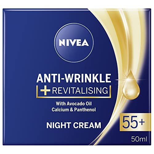 NIVEA Anti-Wrinkle Restorative Night Cream 55+ – Rich Regenerating Moisturizer with Avocado Oil, Calcium & Panthenol, 50 ml Mature Skin Care for Overnight Renewal Avelisse