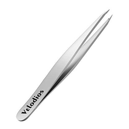 Velodios Pointed Tweezers for Women Facial Hair – Professional Stainless Steel Tweezers for Eyebrow, Chin Hair & Ingrown Hair Removal