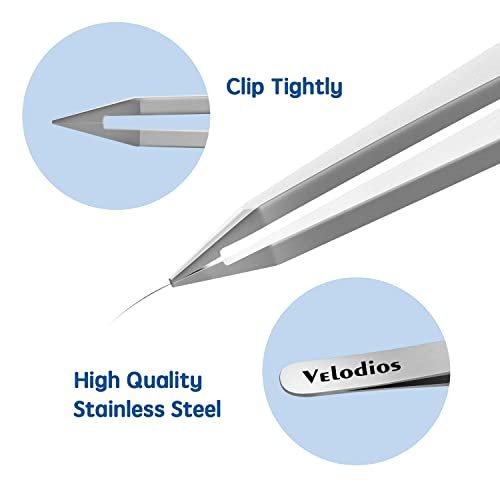 Velodios Pointed Tweezers for Women Facial Hair – Professional Stainless Steel Tweezers for Eyebrow, Chin Hair & Ingrown Hair Removal - görsel 5