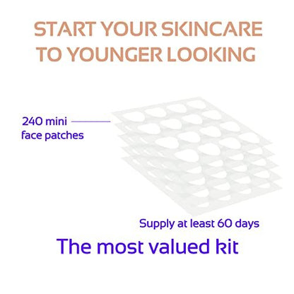 ENROSLU Face Wrinkle Patches 256Pcs - Clear Reusable Anti-Wrinkle Pads for Overnight Fine Line Removal - Smooth Eye, Mouth & Forehead - Train Facial Muscles for Smoother Skin