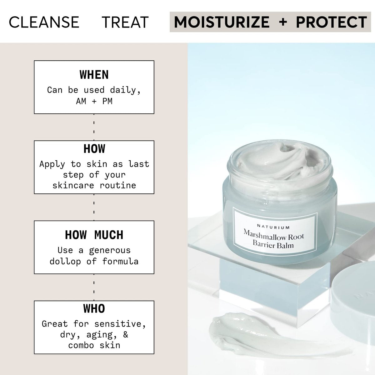 Naturium Marshmallow Root Barrier Balm - Hydrating Face Moisturizer 1.7 oz Avelisse