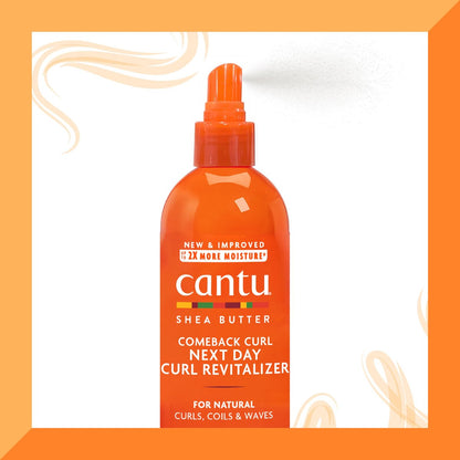 Cantu Comeback Curl Next Day Curl Revitalizer for Natural Hair with Pure Shea Butter, 12 fl oz (Pack of 3)