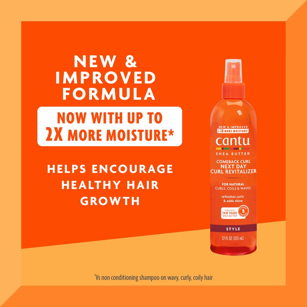 Cantu Comeback Curl Next Day Curl Revitalizer for Natural Hair with Pure Shea Butter, 12 fl oz (Pack of 3) - görsel 3