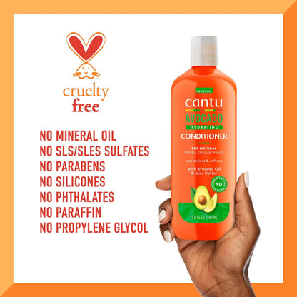 Cantu Avocado Hydrating Silicone-Free Conditioner with Pure Shea Butter, 13.5 oz (Pack of 2) Avelisse