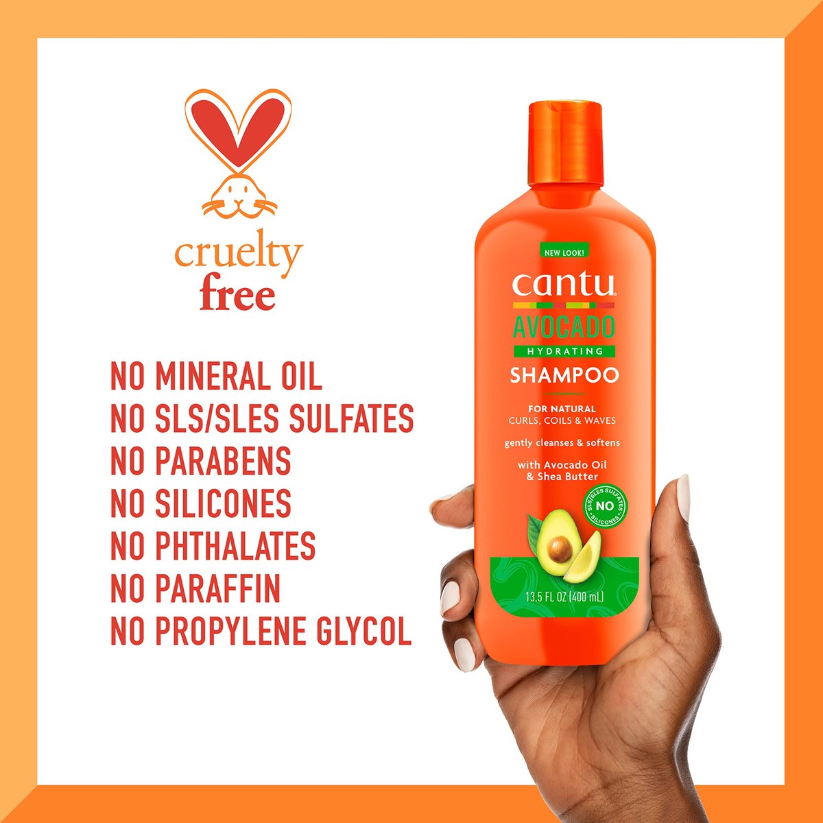 Cantu Avocado Hydrating Sulfate-Free Shampoo with Pure Shea Butter - 13.5 oz (Pack of 2) Avelisse